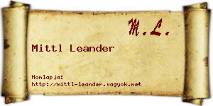 Mittl Leander névjegykártya